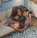 Personalized Family Photo Cover Whole Fleece Custom Blanket