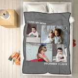 Kids Personalized with 4 Photos Fleece Custom Blanket