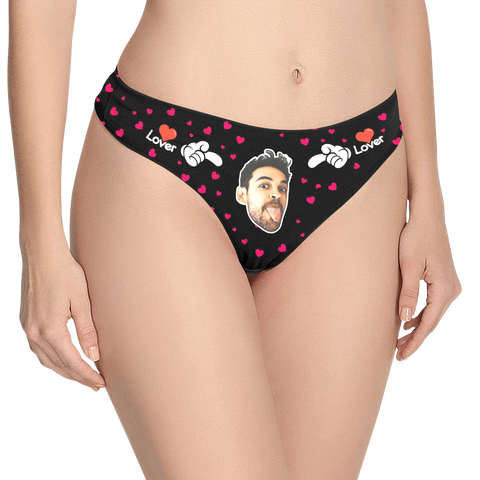 Women's Custom Face Thong Panty - Lover
