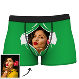 Custom Man Face On Tearing Boxer Shorts