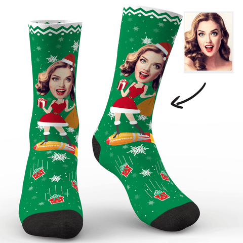 Custom Photo Socks Funny Christmas