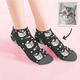 Custom Low Cut Ankle Face Socks Cat