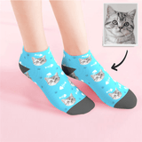 Custom Low Cut Ankle Face Socks Cat