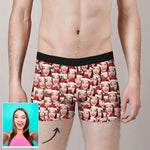 Custom Christmas Hat Face Mash Boxer Shorts