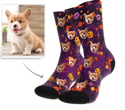 Halloween Custom Dog Socks