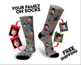 Personalized family socks with photos, face socks, photo socks