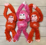 Personalize Plush Monkey Valentine's Day