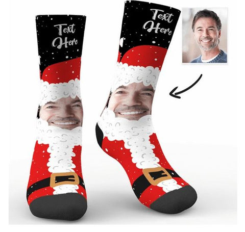 Custom Photo Socks Santa Claus Socks