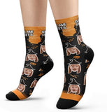 Custom Halloween Ghost Face Socks