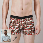 Custom Christmas Hat Face Mash Boxer Shorts